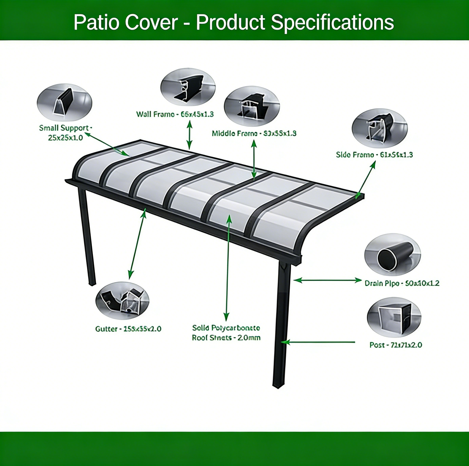 Patio Cover Kit - WHITE