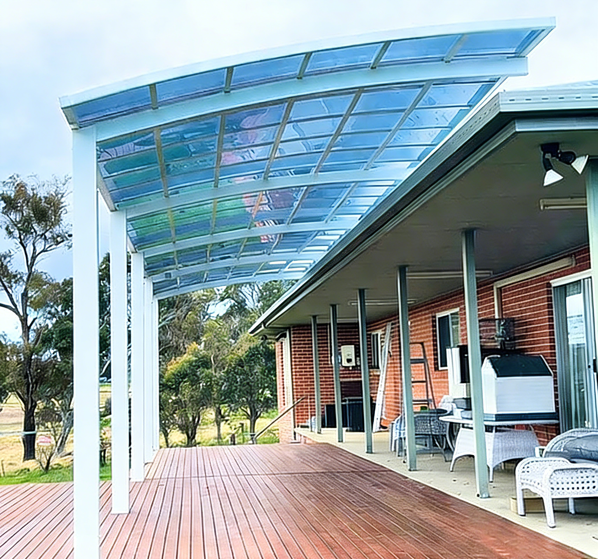 L Shape Cantilever Carport Kit - WHITE