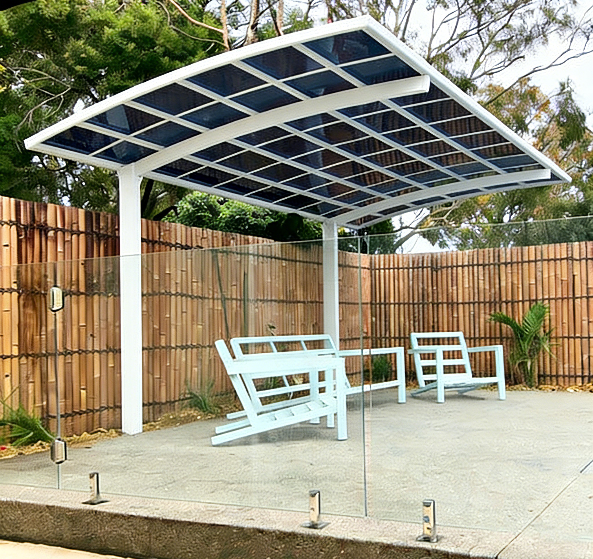 L Shape Cantilever Carport Kit - WHITE