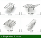 M Shape Double Carport Kit - WHITE