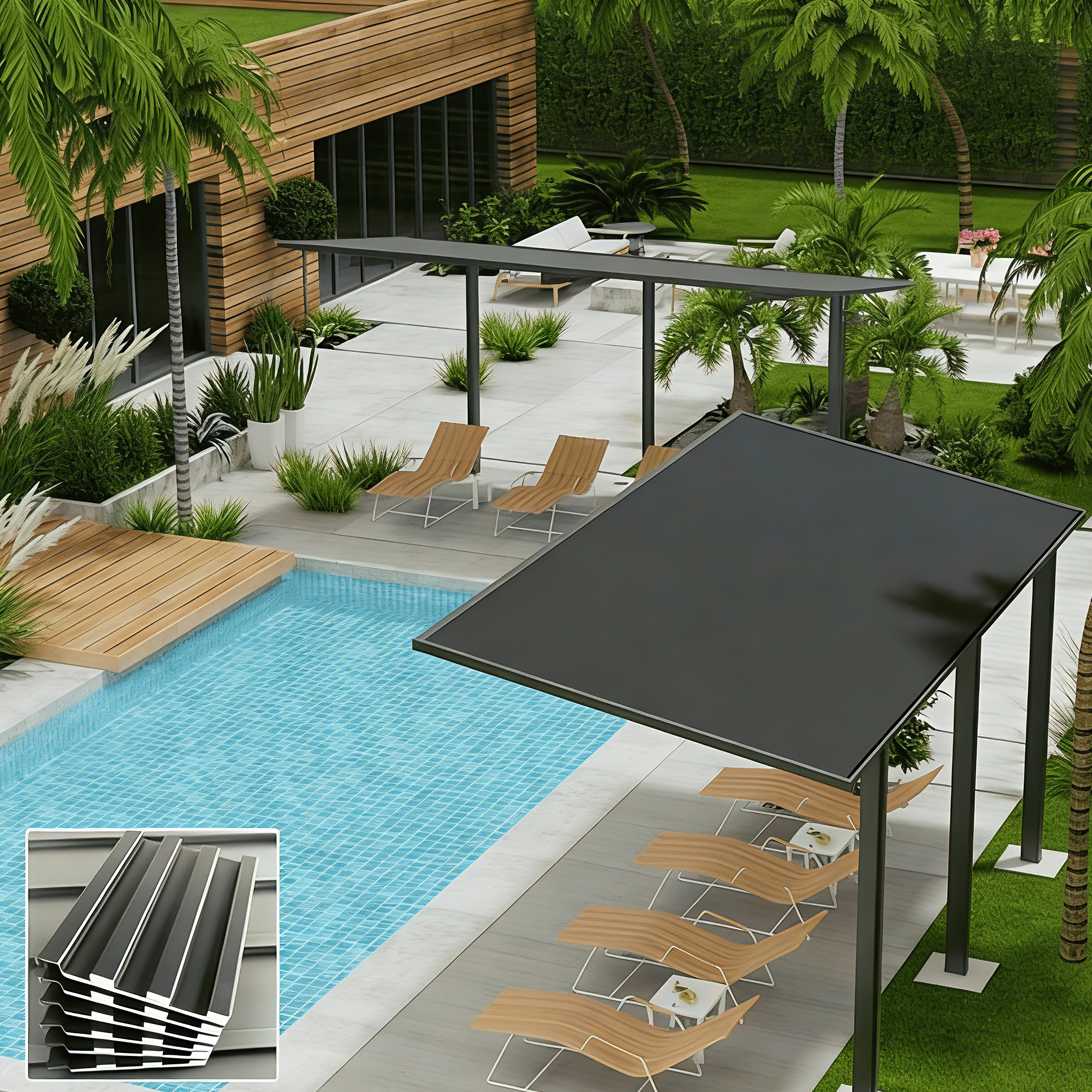 Insulated Carports & Pergolas - GREY