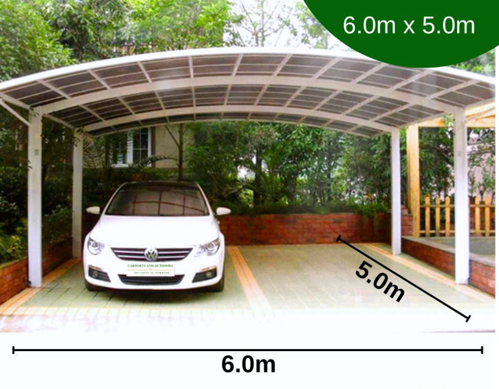 M Shape Double Carport Kit - WHITE