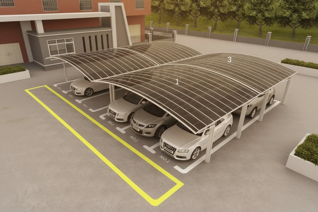 M Shape Double Carport Kit - WHITE