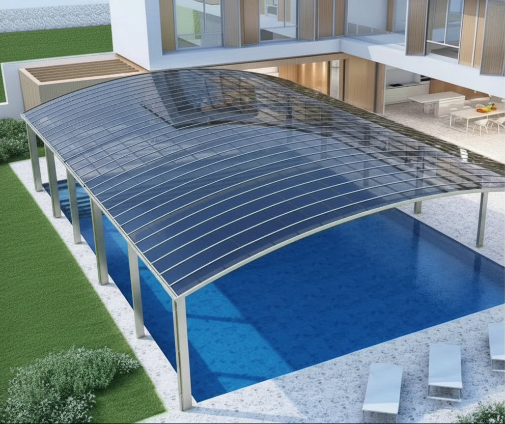 M Shape Double Carport Kit - WHITE