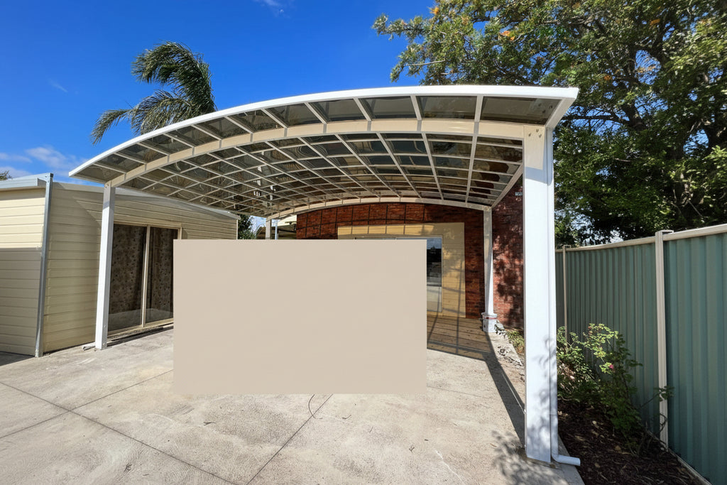 M Shape Double Carport Kit - WHITE